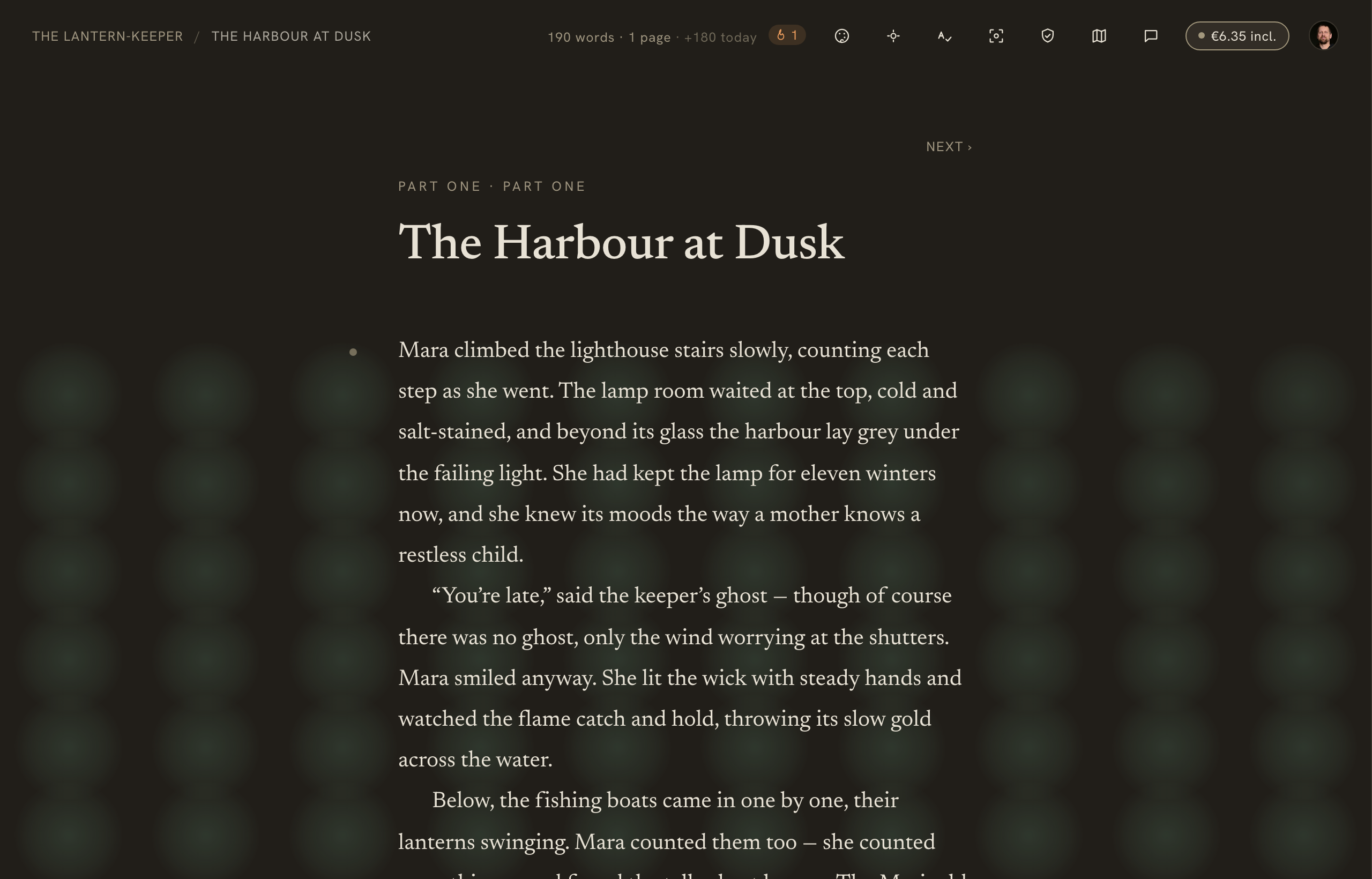 The Progress ambience — a soft grid filling from the floor toward the daily goal